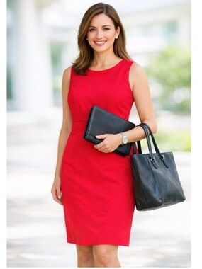 J. Crew Factory NWT Suiting Professional Pencil Dress Vintage Red &
